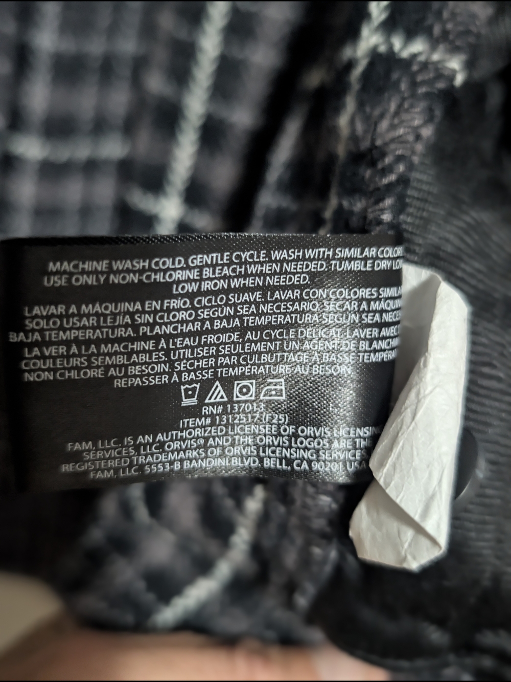 Orvis Black and White Plaid Casual Button-Down Shirt - Picture 6 of 7